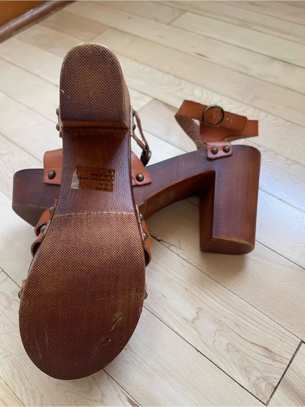 Madden Girl Bamboo and Leather Heels